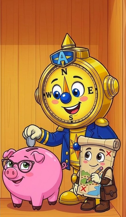 Ambit dropping a coin into Penny while Atlas writes it down