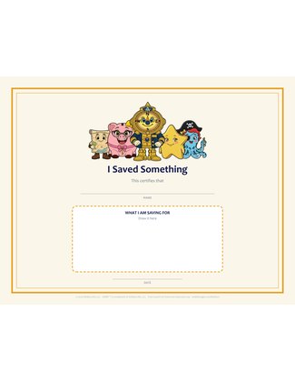 Printable: I Saved Something certificate